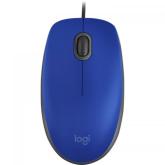 LOGITECH M110 Wired Mouse - SILENT - BLUE - USB