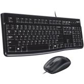 Kit Logitech MK120, tastatura cu fir standard, USB 2.0 layout US INTL mouse optic numar butoane/rotite scroll 3/1, negru