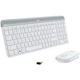 LOGITECH Slim Wireless Keyboard and Mouse Combo MK470-OFFWHITE-US INT'L-2.4GHZ-INTNL