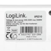 PRELUNGITOR LOGILINK, Schuko x 3, Euro skt x 4, conectare prin Schuko (T), cablu 5 m, 16 A, protectie stropire cu apa, on / off, alb, 