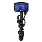 PRELUNGITOR LOGILINK, Schuko x 2, conectare prin Schuko (T), cablu 2 m, 16 A, fara protectie, exterior, negru, 