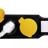 PRELUNGITOR LOGILINK, Schuko x 4, conectare prin Schuko (T), cablu 1.5 m, 16 A, protectie stropire cu apa, negru/ galben, 