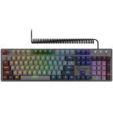 LORGAR Azar 514, Wired mechanical gaming keyboard, RGB backlight, 1680000 colour variations, 18 modes, keys number: 104, 50M clicks, linear dream switches, spring cable up to 3.4m, ABS plastic+metal, magnetic cover, 450*136*39mm, 1.17kg, black, EN layout