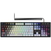 LORGAR Azar 514, Wired mechanical gaming keyboard, RGB backlight, 1680000 colour variations, 18 modes, keys number: 104, 50M clicks, linear dream switches, spring cable up to 3.4m, ABS plastic+metal, magnetic cover, 450*136*39mm, 1.17kg, white, EN layout