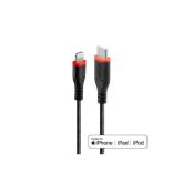 Cablu Lindy LY-31287, Type C to Lightning reinforced, 2m, negru