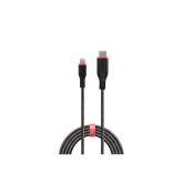 Cablu Lindy LY-31287, Type C to Lightning reinforced, 2m, negru
