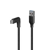 Cablu Lindy USB A la C, 90° 1m negru 