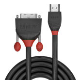 Lindy 5m HDMI to DVI-D Cable, Black Line 