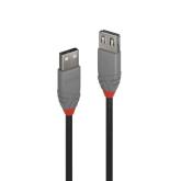 Lindy Cablu USB 2.0 Ext. USB 2m, Anthra 