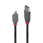 Cablu transfer Lindy LY-36732, USB 2.0 Type A to MicroUSB, 1m, Anthra Line