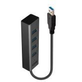 Hub USB Lindy LY-43324, 4 Port, USB 3.0, negru