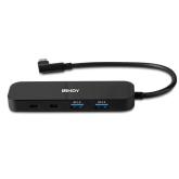 Hub Lindy 4 porturi, interfata USB 3.2 Gen2, latime de banda suportata 10 Gbps, power delivery 3.0 pana la 100W (20V 5A), chipset VL102+, GL3590, negru