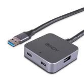 Hub Lindy 4 Porturi, interfata USB 3.2 / 3.1 Gen 1 / USB 3.0, lungime 5m, latime de banda suportata 5Gbs, chipset: VL817-Q7, gri