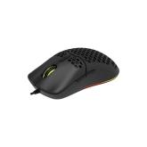 MOUSE DELUX, gaming, cu fir, USB, optic, 7200 dpi, butoane/scroll 7/1, RGB light, cablu braided, negru, 