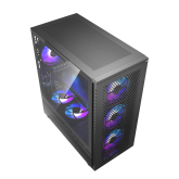 CARCASA PCCOOLER, Tower, ATX, fara sursa, sticla securizata, 3 ventilatoare incluse, iluminare ARGB, negru, USB 3.2 gen 1 x 1, USB 2.0 x 2, mic, audio, 