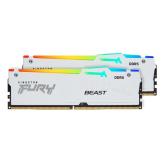Memorie KINGSTON 32GB DDR5 6000MHz CL30 Dual Channel Kit FURY Beast RGB White