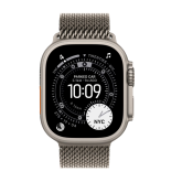 Apple Watch Ultra 3 GPS + Cellular 49mm Natural Titanium Case with Natural Titanium Milanese Loop - Large