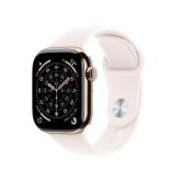 Apple Watch Series 11 GPS + Cellular 42mm Gold Titanium Case with Light Blush Sport Band - S/M