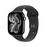Apple Watch Series 11 GPS + Cellular 46mm Jet Black Aluminium Case with Black Sport Band - M/L