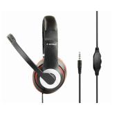 CASTI Gembird, cu fir, standard, utilizare multimedia, call center, microfon pe brat, conectare prin Jack 3.5 mm, red / negru, 