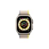Apple Watch Ultra Cellular, 49mm Titanium Case with Yellow/Beige Trail Loop -S/M
