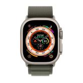 Apple Watch Ultra Cellular, 49mm Titanium Case with Green Alpine Loop Large