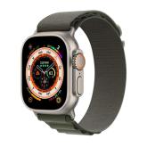 Apple Watch Ultra Cellular, 49mm Titanium Case with Green Alpine Loop Large
