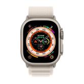 Apple Watch Ultra Cellular, 49mm Titanium Case with Starlight Alpine Loop - Medium
