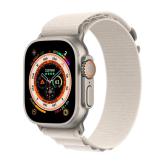 Apple Watch Ultra Cellular, 49mm Titanium Case with Starlight Alpine Loop - Large