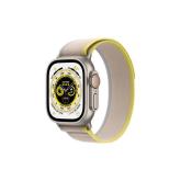 Apple Watch Ultra Cellular, 49mm Titanium Case with Yellow/Beige Trail Loop -M/L