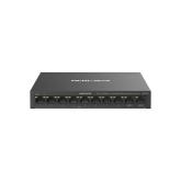 Switch desktop Mercusys 8-Port 10/100 Mbps + 2-Port Gigabit Desktop Switch with 8-Port PoE+, IEEE 802.3x Flow Control, 5.6 Gbps, dimensiuni 6.7 × 3.9 × 1.1 in (171 × 98 × 27 mm)