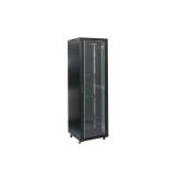 Rack 22U 600x1000, montare pe podea, usa din sticla, panouri laterale detasabile si securizate, dezasamblat, culoare negru RAL 9004, DATEUP 