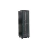 Rack 47U 800x800, montare pe podea, usa din sticla, panouri laterale detasabile si securizate , dezasamblat, culoare negru RAL 9004, DATEUP 