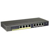 Netgear ProSafe Plus Switch, 8x10/100/1000 RJ45 ports, 4-PoE ports (management via PC utility), 53W PoE budget, 32 VLANs supported, Desktop