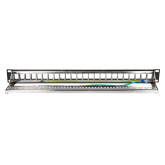 PATCH PANEL LOGILINK 24 porturi, Keystone, ecranate, 1U pentru rack 19