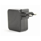 ALIMENTATOR Notebook Universal AC-DC, GEMBIRD, 60W - tensiuni 5V-20V DC la 4.5 A max, 1x USB-A + 1x USB Type-C, conectori M4/M5/M6/M7/M8/M12/M19/M20/M21/M28, cablu 1.5m, negru, 