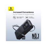POWER BANK Baseus Free2Pull, display, capacitate 20000mAh, 65W, cablu integrat USB Type-C, 1 x USB Type-C, total 5V/3A, negru, 
