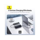 POWER BANK Baseus Free2Pull, display, capacitate 20000mAh, 65W, cablu integrat USB Type-C, 1 x USB Type-C, total 5V/3A, negru, 