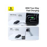 POWER BANK Baseus Free2Pull, display, capacitate 20000mAh, 65W, cablu integrat USB Type-C, 1 x USB Type-C, total 5V/3A, negru, 