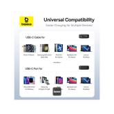 POWER BANK Baseus Free2Pull, display, capacitate 20000mAh, 65W, cablu integrat USB Type-C, 1 x USB Type-C, total 5V/3A, negru, 