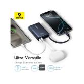 POWER BANK Baseus PicoGo, display, capacitate 10000mAh, 45W, cablu integrat USB Type-C, 1 x USB Type-C, 1 x USB, total 5V/3A, negru, 