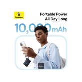 POWER BANK Baseus PicoGo, display, capacitate 10000mAh, 45W, cablu integrat USB Type-C, 1 x USB Type-C, 1 x USB, total 5V/3A, negru, 