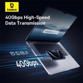 CABLU alimentare si date Baseus Flash Series 2 USB4, Fast Charging Data Cable pt. smartphone, video 8K@60Hz, USB Type-C la USB Type-C 240W, 1m, negru 