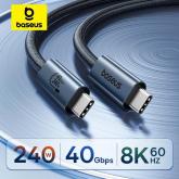 CABLU alimentare si date Baseus Flash Series 2 USB4, Fast Charging Data Cable pt. smartphone, video 8K@60Hz, USB Type-C la USB Type-C 240W, 1m, negru 