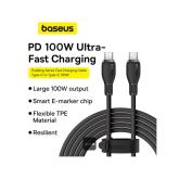 CABLU alimentare si date Baseus Pudding Series, Fast Charging Data Cable pt. smartphone, USB Type-C la USB Type-C 100W, 1.2m, negru 