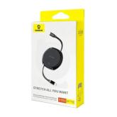 CABLU alimentare si date Baseus Free2Draw Mini, Fast Charging Data Cable pt. smartphone, retractabil, USB Type-C la USB Type-C 100W, 1m, negru 