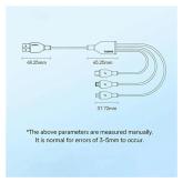 CABLU alimentare si date Baseus Ultra-Fast One-for-three Retractable, pt smartphone,USB  la Micro-USB+Lightning+USB Type-C 3.5A, 1.3m, alb 