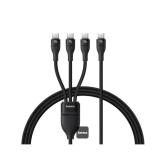 CABLU alimentare si date Baseus One-for-three, Fast Charging Data Cable pt. smartphone, USB Type-C la 3 x USB Type-C 100W, 1.5m, negru 