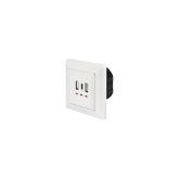 PRIZA LOGILINK, de perete, 2 x USB-A 5V/2.4A, 1 x USB-C 5V/3A, ingropata, martori LED, alb, 