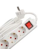 PRELUNGITOR SPACER, Schuko x 5, conectare prin Schuko (T), cablu 3 m, 16 A, max. 3500W, protectie supratensiune, protectie copii, alb